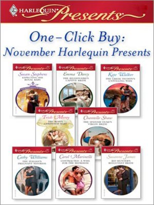 cover image of November Harlequin Presents: Expecting His Royal Baby\The Billionaire's Captive Bride\The Greek Tycoon's Unwilling Wife\The Boss's Christmas Baby\The Spanish Duke's Virgin Bride\The Italian's Pregnant Mistress